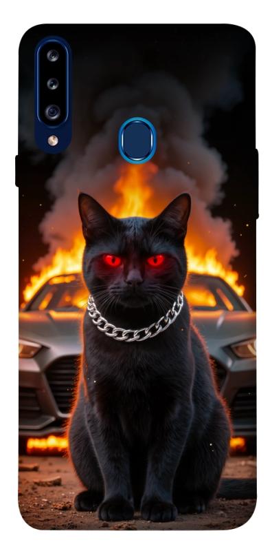 Чехол itsPrint Black trouble для Samsung Galaxy A20s, животные, купить оптом с доставкой