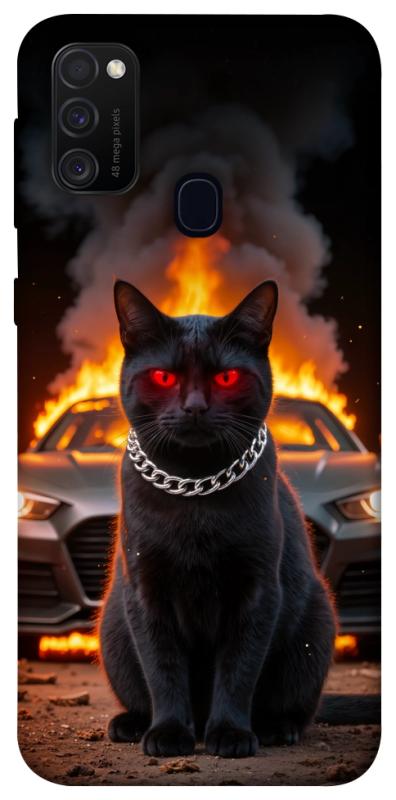 Чехол itsPrint Black trouble для Samsung Galaxy M30s / M21, животные, купить оптом с доставкой