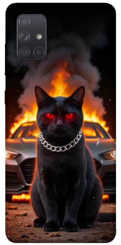 Чехол itsPrint Black trouble для Samsung Galaxy A71, животные, купить оптом с доставкой