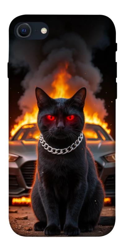 Чехол itsPrint Black trouble для Apple iPhone SE (2020), животные, купить оптом с доставкой