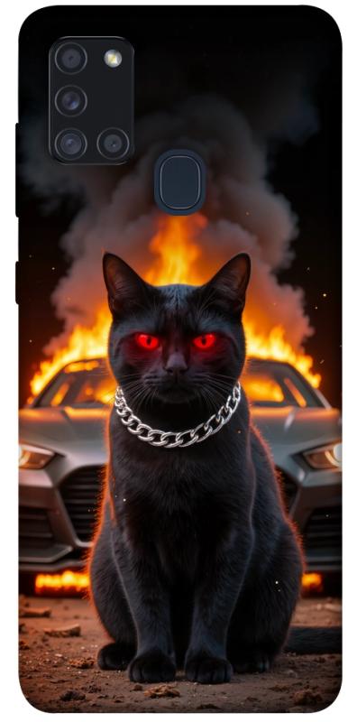 Чехол itsPrint Black trouble для Samsung Galaxy A21s, животные, купить оптом с доставкой