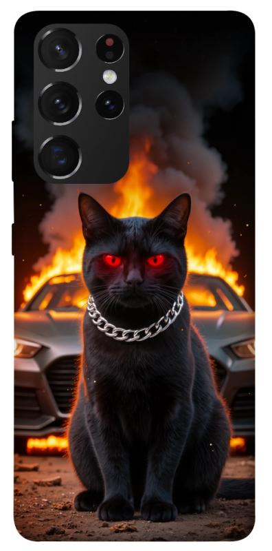 Чехол itsPrint Black trouble для Samsung Galaxy S21 Ultra, животные, купить оптом с доставкой