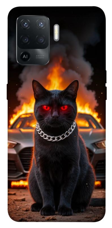 Чехол itsPrint Black trouble для Oppo Reno 5 Lite, животные, купить оптом с доставкой