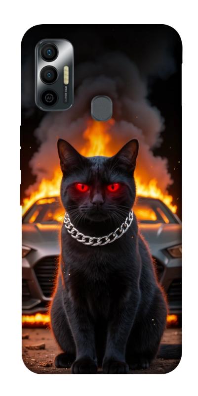 Чехол itsPrint Black trouble для TECNO Spark 7, животные, купить оптом с доставкой