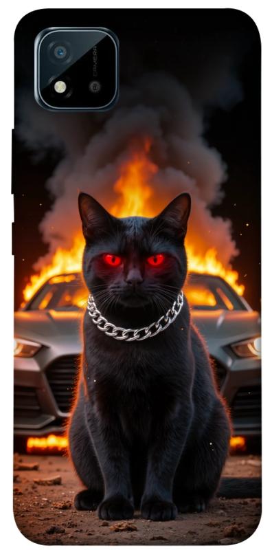 Чехол itsPrint Black trouble для Realme C11 (2021), животные, купить оптом с доставкой