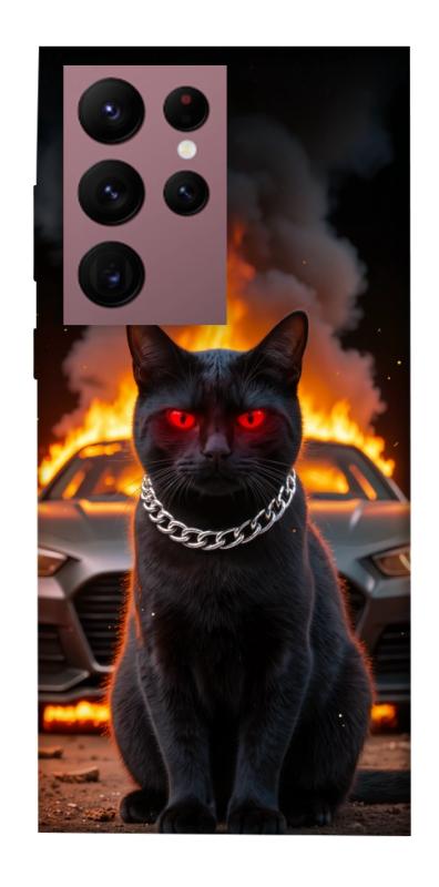 Чехол itsPrint Black trouble для Samsung Galaxy S22 Ultra, животные, купить оптом с доставкой