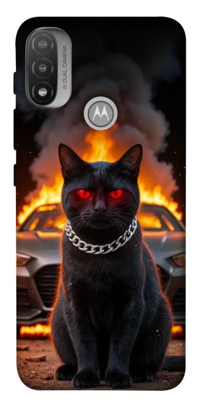 Чехол itsPrint Black trouble для Motorola Moto E20, животные, купить оптом с доставкой