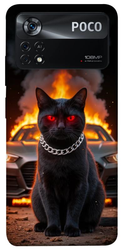 Чехол itsPrint Black trouble для Xiaomi Poco X4 Pro 5G, животные, купить оптом с доставкой