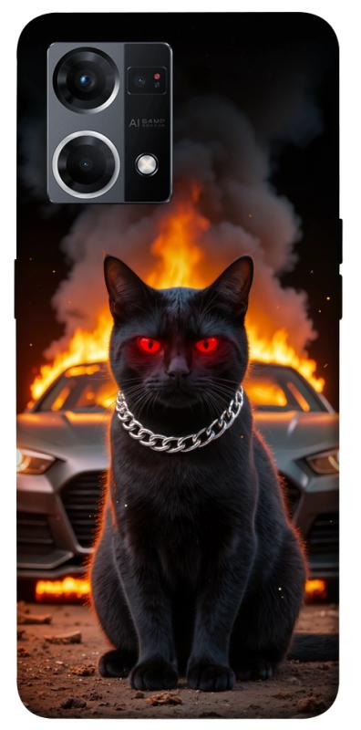 Чохол itsPrint Black trouble для Oppo Reno 7 4G, тварини, купити оптом з доставкою