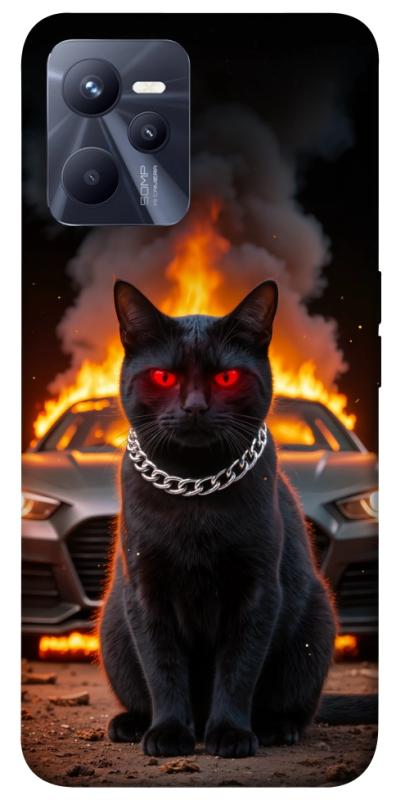 Чехол itsPrint Black trouble для Realme C35, животные, купить оптом с доставкой