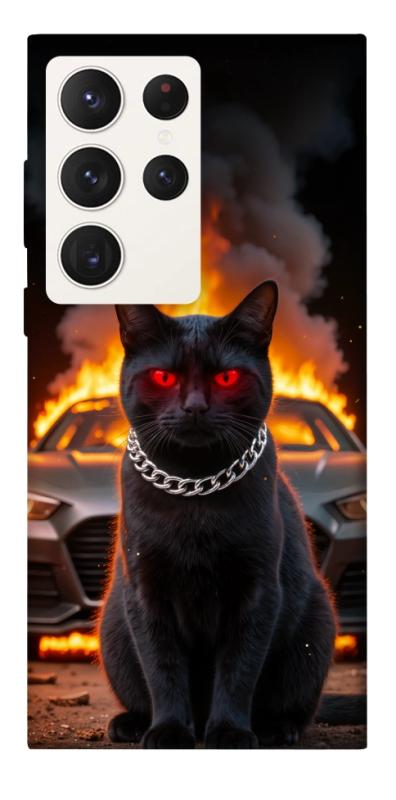Чехол itsPrint Black trouble для Samsung Galaxy S23 Ultra, животные, купить оптом с доставкой