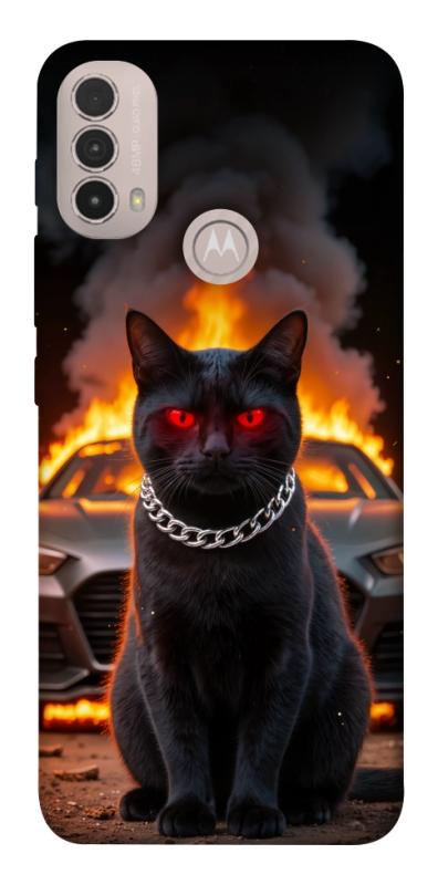 Чехол itsPrint Black trouble для Motorola Moto E40, животные, купить оптом с доставкой