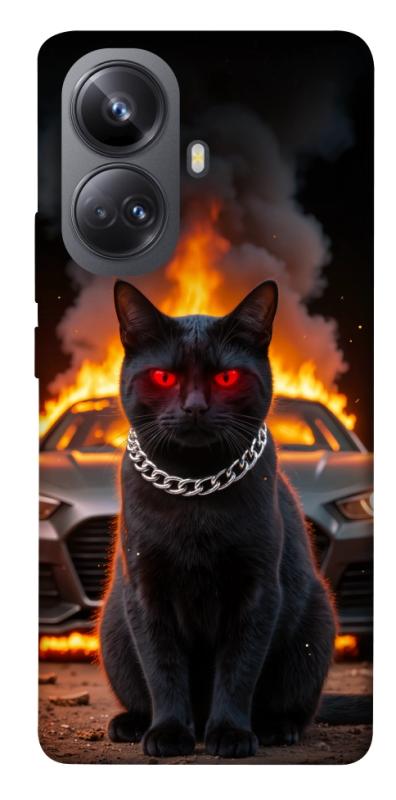 Чехол itsPrint Black trouble для Realme 10 Pro+, животные, купить оптом с доставкой