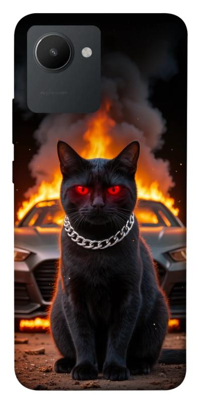 Чехол itsPrint Black trouble для Realme C30s, животные, купить оптом с доставкой