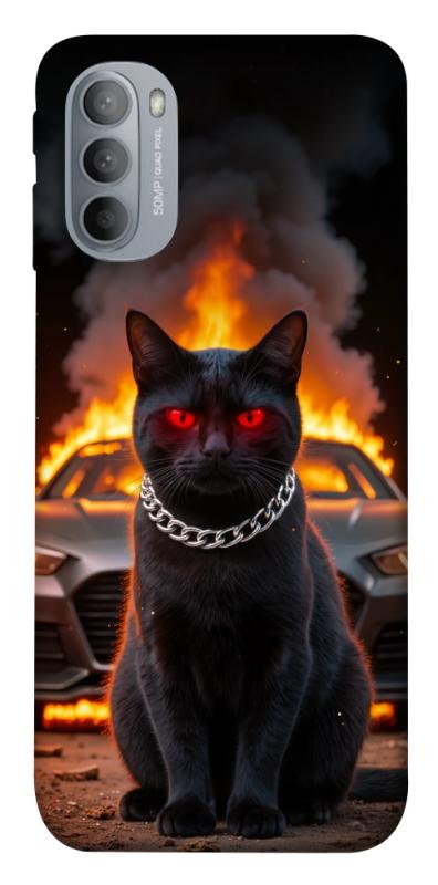 Чехол itsPrint Black trouble для Motorola Moto G31, животные, купить оптом с доставкой