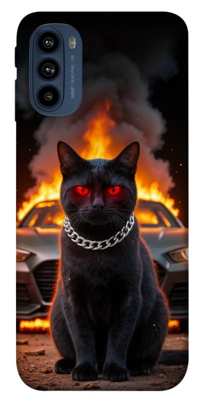 Чехол itsPrint Black trouble для Motorola Moto G41, животные, купить оптом с доставкой