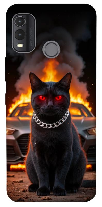 Чехол itsPrint Black trouble для Nokia G11 Plus, животные, купить оптом с доставкой