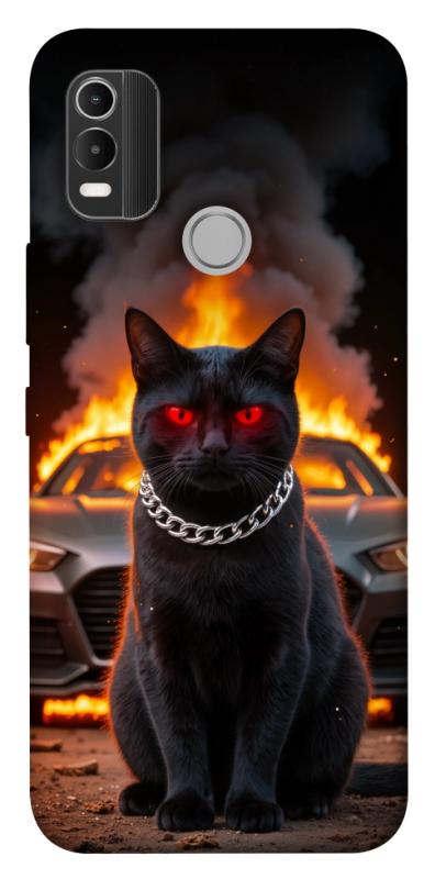 Чехол itsPrint Black trouble для Nokia C21 Plus, животные, купить оптом с доставкой