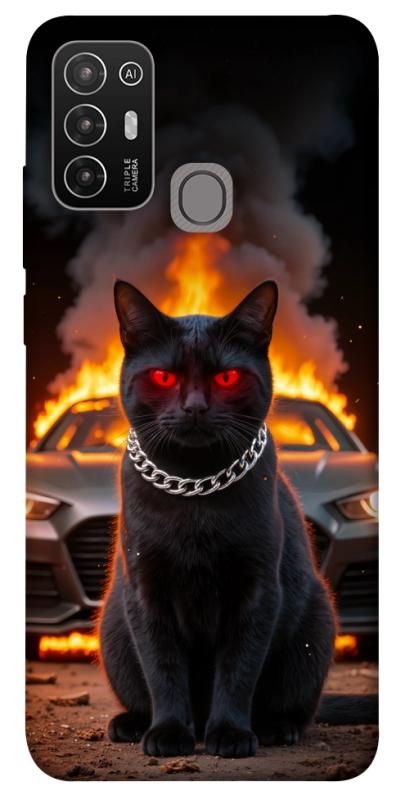 Чехол itsPrint Black trouble для ZTE Blade A52, животные, купить оптом с доставкой