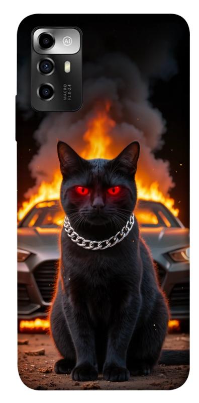 Чехол itsPrint Black trouble для ZTE Blade A72, животные, купить оптом с доставкой