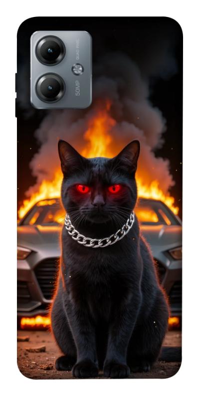 Чехол itsPrint Black trouble для Motorola Moto G14, животные, купить оптом с доставкой