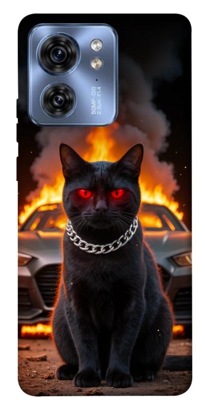 Чехол itsPrint Black trouble для Motorola Edge 40, животные, купить оптом с доставкой