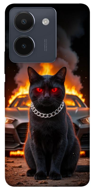 Чехол itsPrint Black trouble для Vivo Y36, животные, купить оптом с доставкой