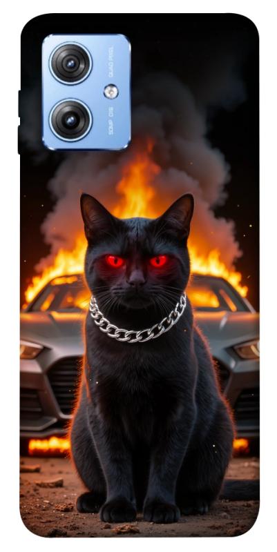 Чохол itsPrint Black trouble для Motorola Moto G84, тварини, купити оптом з доставкою