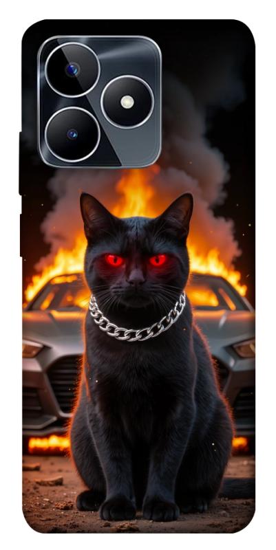 Чехол itsPrint Black trouble для Realme C53, животные, купить оптом с доставкой