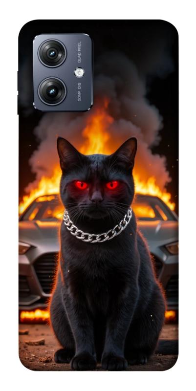 Чехол itsPrint Black trouble для Motorola Moto G54, животные, купить оптом с доставкой