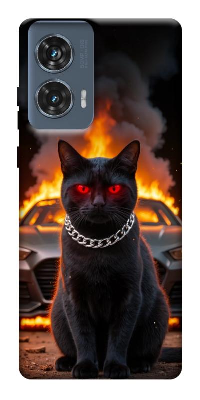 Чохол itsPrint Black trouble для Motorola Edge 50 Fusion, тварини, купити оптом з доставкою