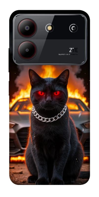 Чехол itsPrint Black trouble для ZTE Blade A54 4G, животные, купить оптом с доставкой