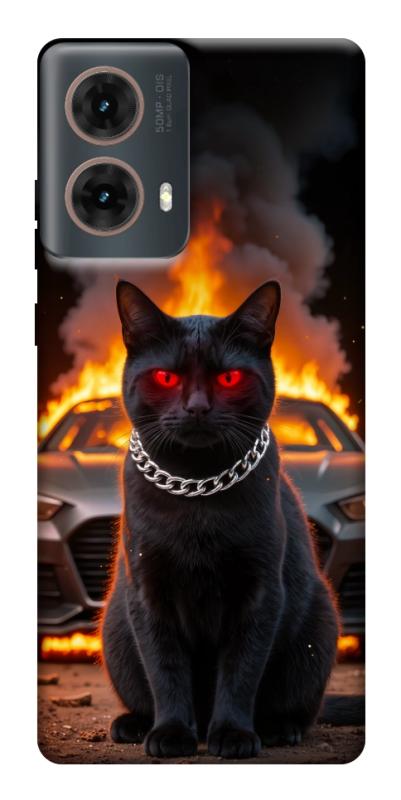 Чехол itsPrint Black trouble для Motorola Moto G85, животные, купить оптом с доставкой