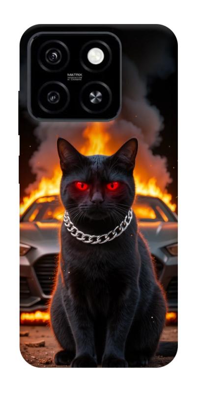 Чехол itsPrint Black trouble для ZTE Blade A55 4G, животные, купить оптом с доставкой