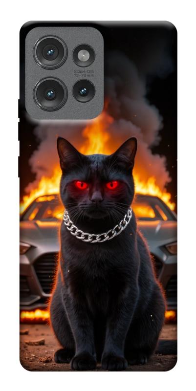 Чехол itsPrint Black trouble для Motorola Edge 50, животные, купить оптом с доставкой