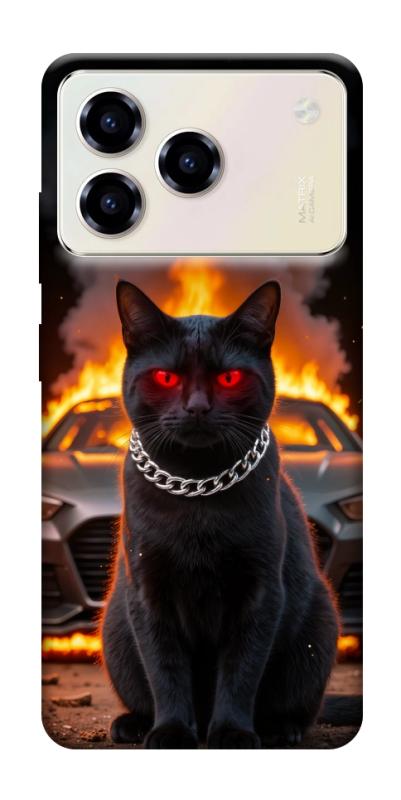 Чехол itsPrint Black trouble для ZTE Blade A76, животные, купить оптом с доставкой