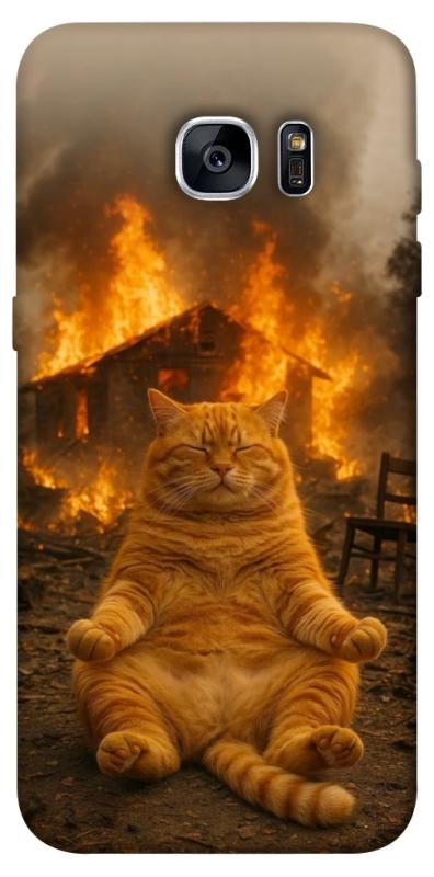 Чехол itsPrint Burning cat для Samsung G935F Galaxy S7 Edge, животные, купить оптом с доставкой