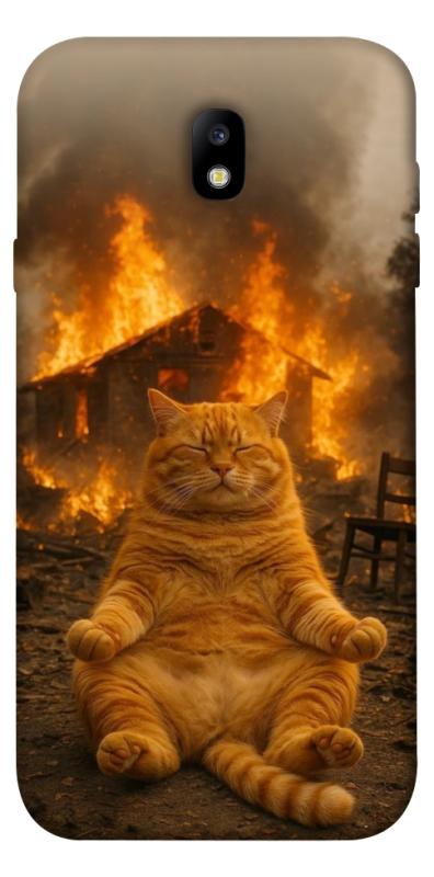 Чехол itsPrint Burning cat для Samsung J730 Galaxy J7 (2017), животные, купить оптом с доставкой