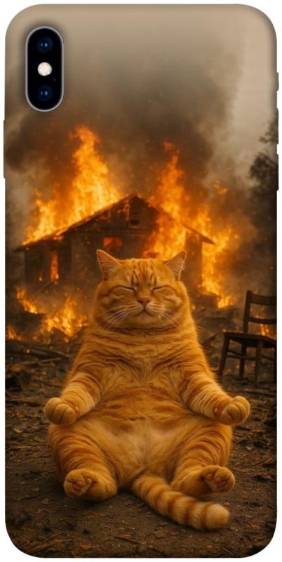 Чехол itsPrint Burning cat для Apple iPhone X (5.8"), животные, купить оптом с доставкой