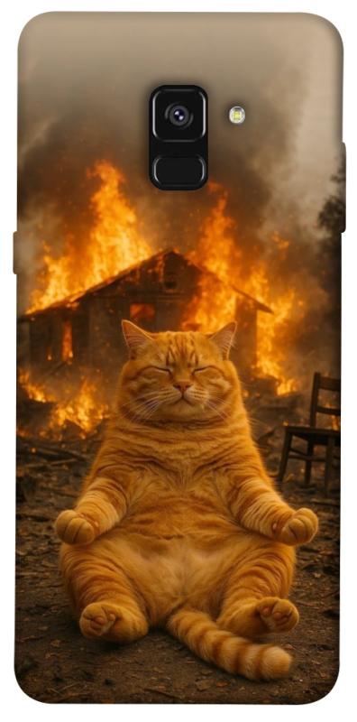Чехол itsPrint Burning cat для Samsung A530 Galaxy A8 (2018), животные, купить оптом с доставкой