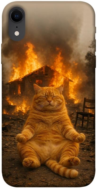 Чехол itsPrint Burning cat для Apple iPhone XR (6.1"), животные, купить оптом с доставкой