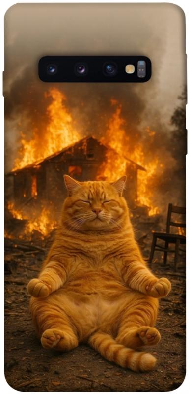 Чехол itsPrint Burning cat для Samsung Galaxy S10, животные, купить оптом с доставкой
