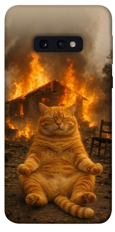 Чехол itsPrint Burning cat для Samsung Galaxy S10e, животные, купить оптом с доставкой