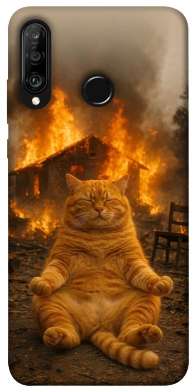 Чехол itsPrint Burning cat для Huawei P30 lite, животные, купить оптом с доставкой