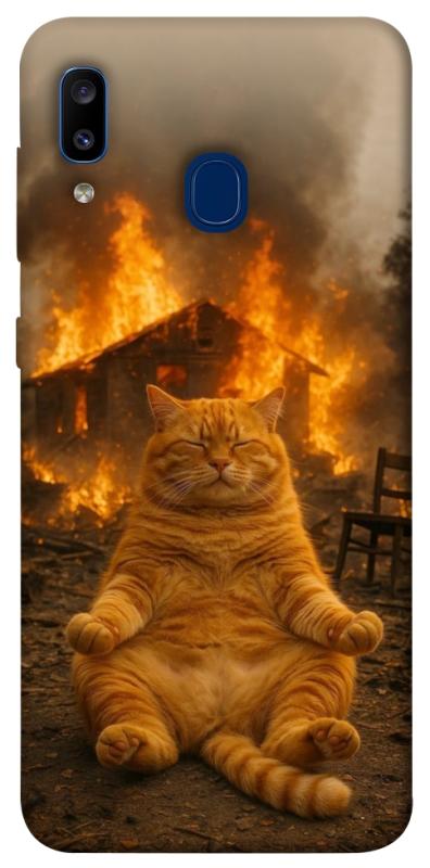 Чехол itsPrint Burning cat для Samsung Galaxy A20 / A30, животные, купить оптом с доставкой