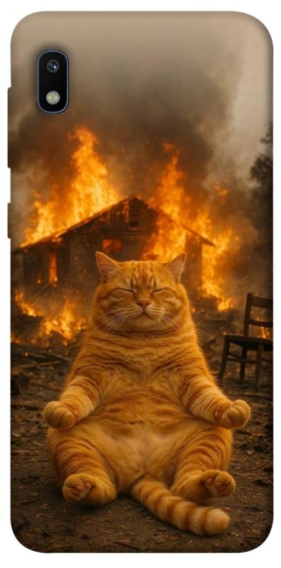 Чехол itsPrint Burning cat для Samsung Galaxy A10 (A105F), животные, купить оптом с доставкой