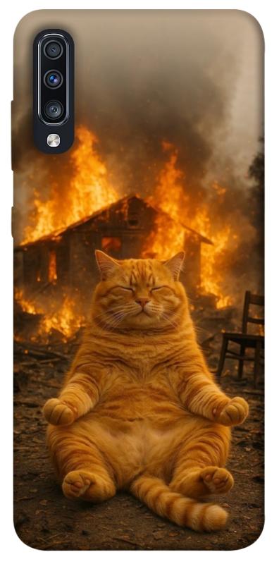 Чехол itsPrint Burning cat для Samsung Galaxy A70 (A705F), животные, купить оптом с доставкой