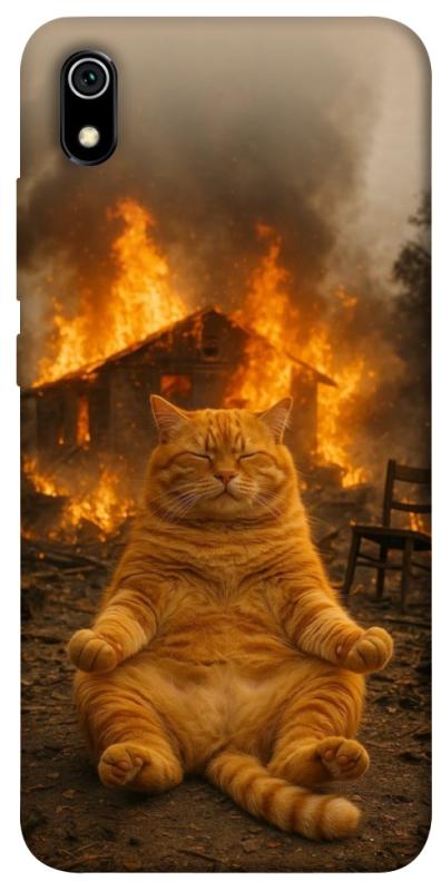 Чехол itsPrint Burning cat для Xiaomi Redmi 7A, животные, купить оптом с доставкой