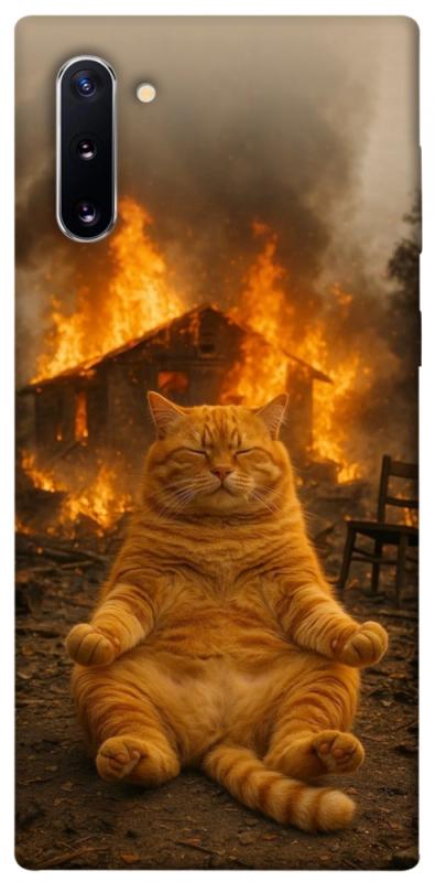 Чехол itsPrint Burning cat для Samsung Galaxy Note 10, животные, купить оптом с доставкой