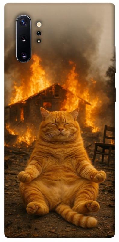 Чехол itsPrint Burning cat для Samsung Galaxy Note 10 Plus, животные, купить оптом с доставкой